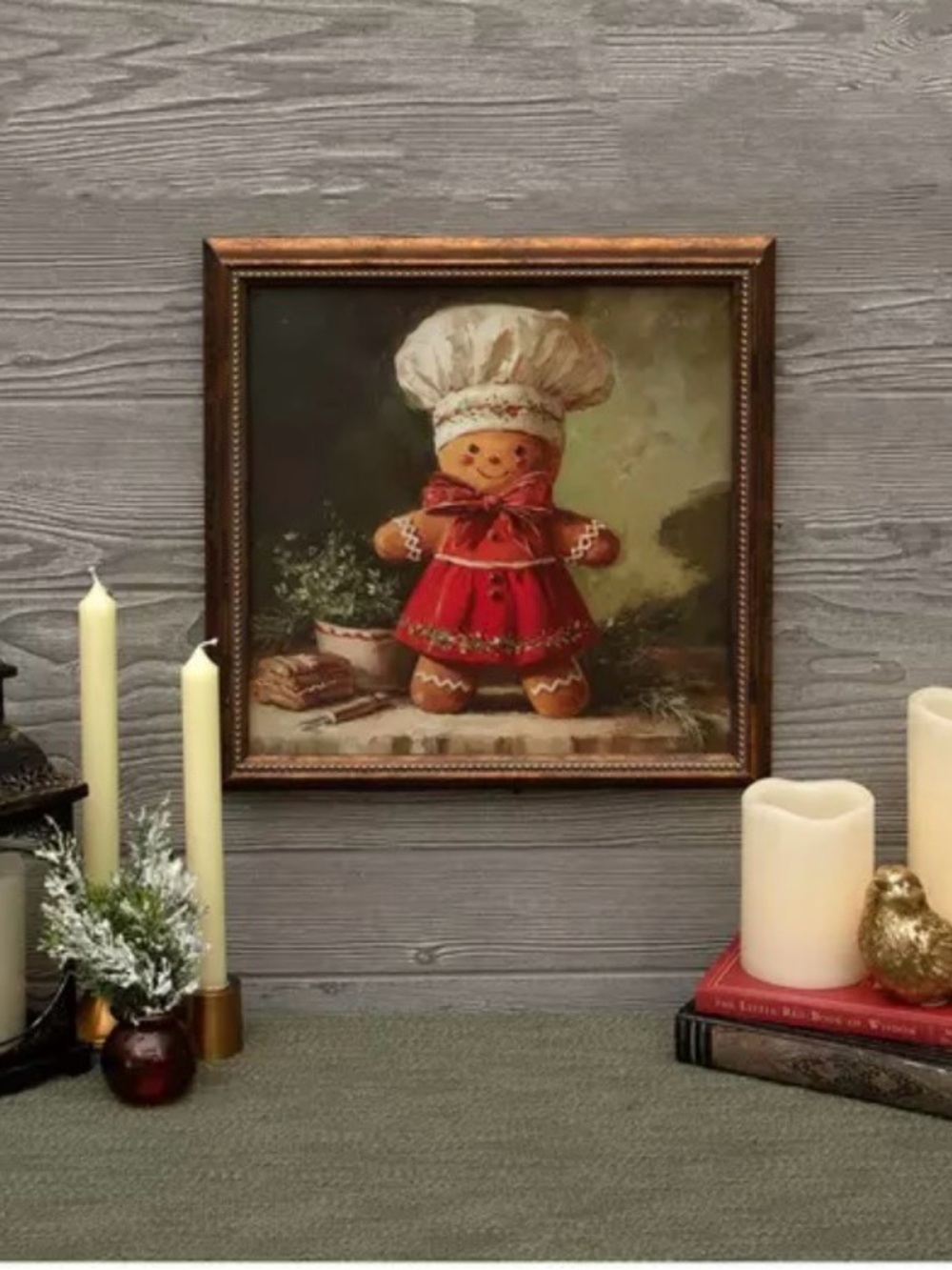 Gingerbread Chef Wall Art Print - Red